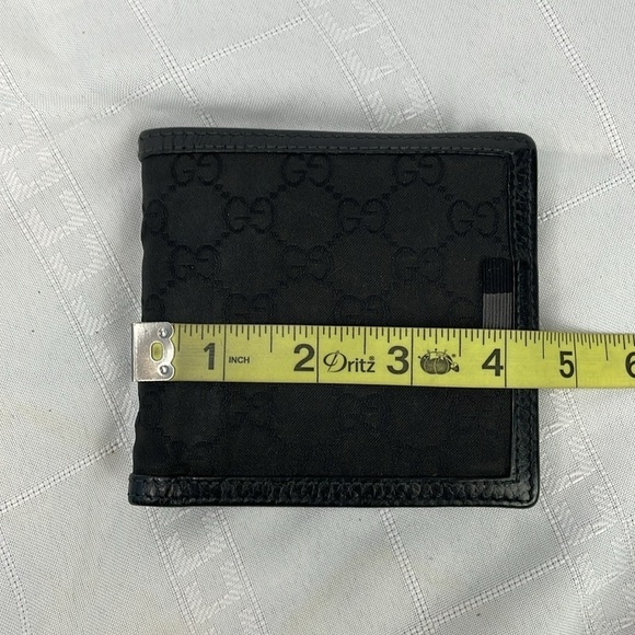 Gucci Bifold Compact Wallet GG Guccissima Monogram Canvas Black Web Tab - Picture 17 of 17